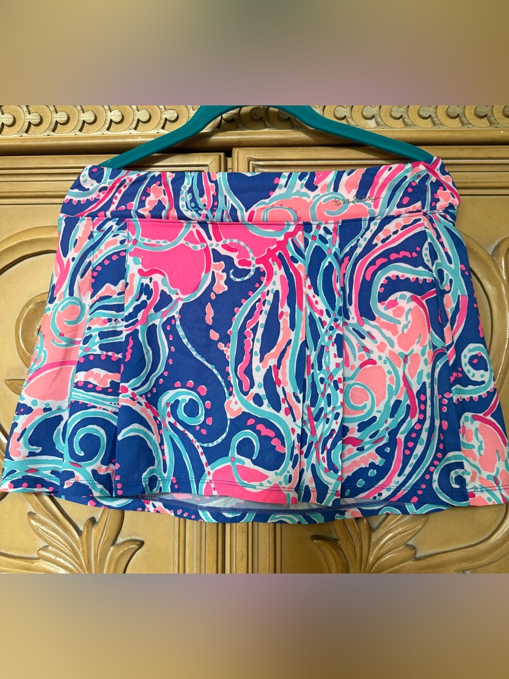 Lilly Pulitzer Luxletic Simone Skort Iris Blue Jellies Be Jammin xtra small nwot